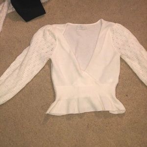 White v neck sweater